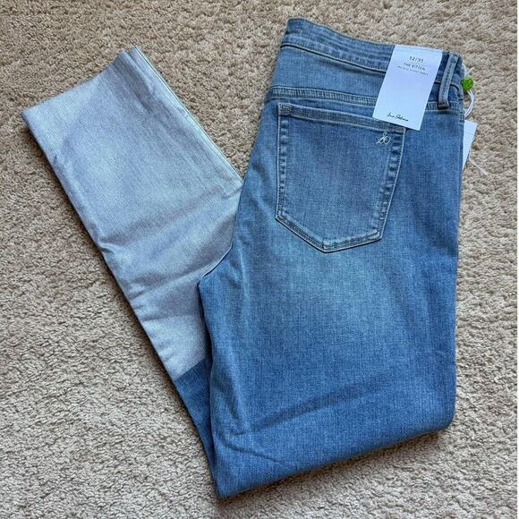 NWT Sam Edelman The Kitten Mid Rise Skinny Ankle Jeans Blue/Silver Women's 12/31 - Picture 1 of 11